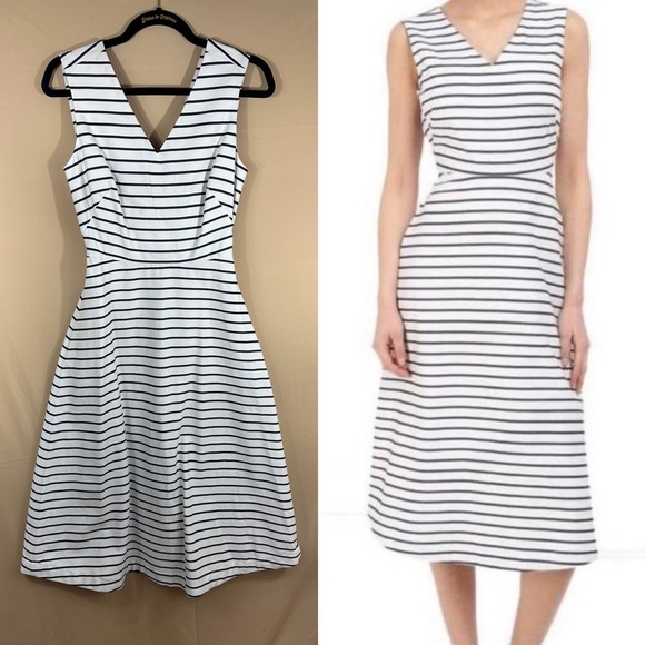 kate spade Dresses & Skirts - Nwt Kate Spade Broome Street Tie Back Sleeveless Navy Stripe Midi Dress Size 4